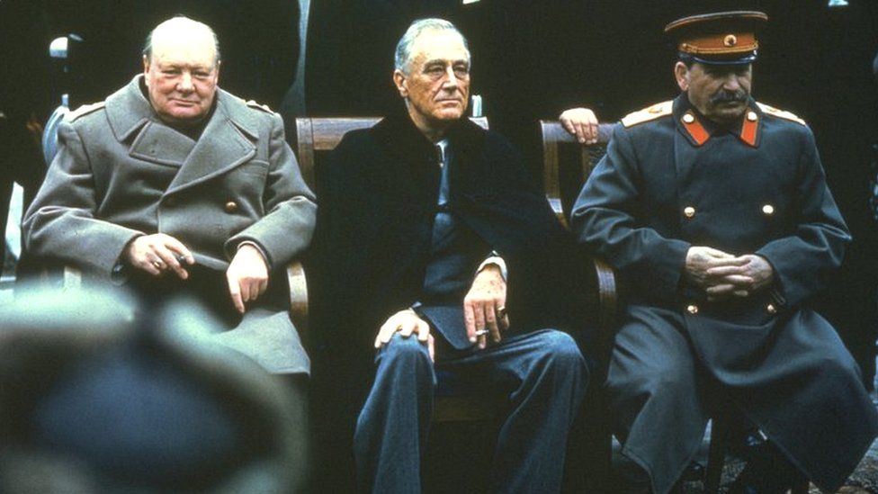 W. Churchill, Fr. Roosevelt, J. Stalin / Getty Images, bbc.com