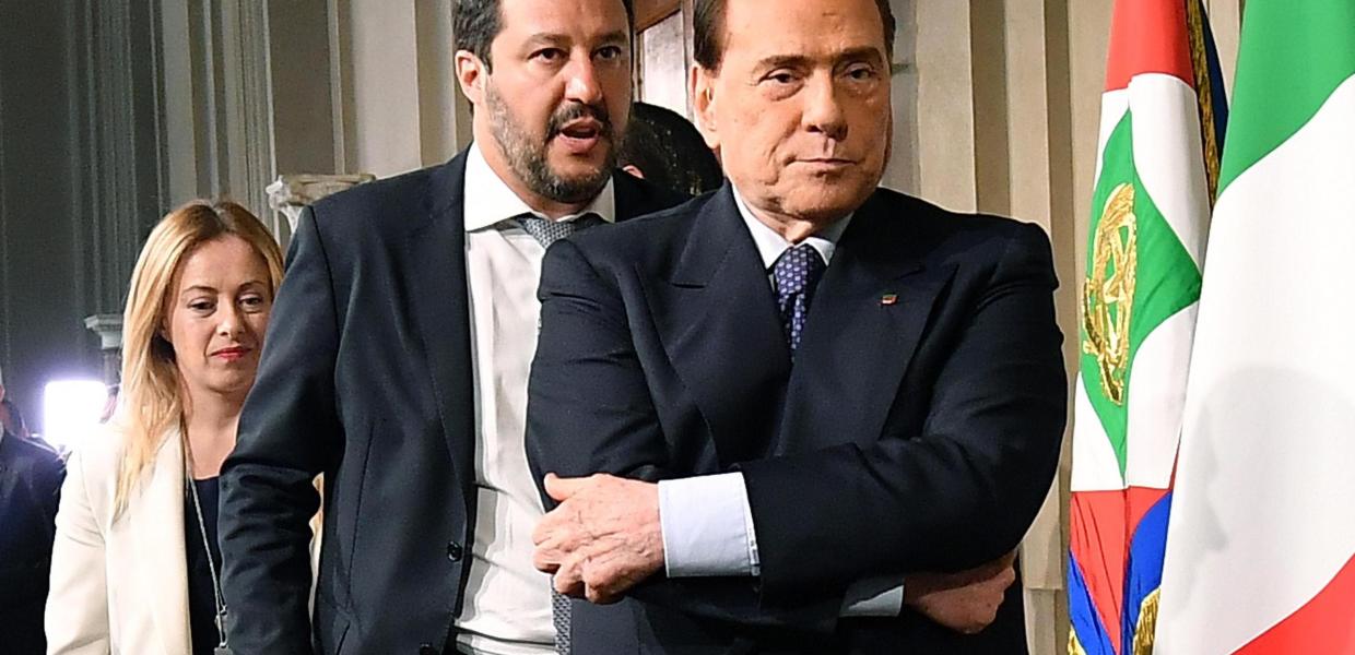 S. Berlusconi, M. Salvini, G. Meloni / EPA, Ettore Ferrari 