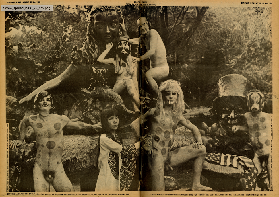 happening στο Central Park, ΝΥ, 1968 / περιοδικό Screw, Steven Heller, printmag.com 