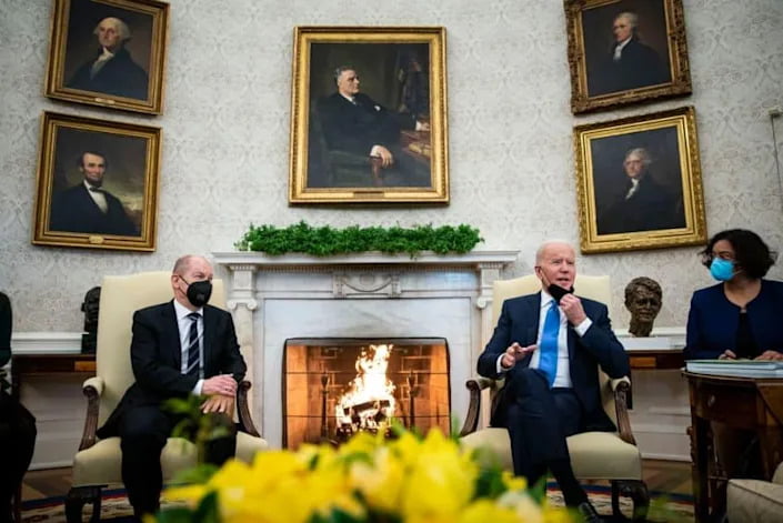 συνάντηση του προέδρου των ΗΠΑ Joe Biden με τον καγκελάριο της Γερμανίας Olaf Scholz (07/02) / Al Drago, The New York Times / Pool, Getty Images