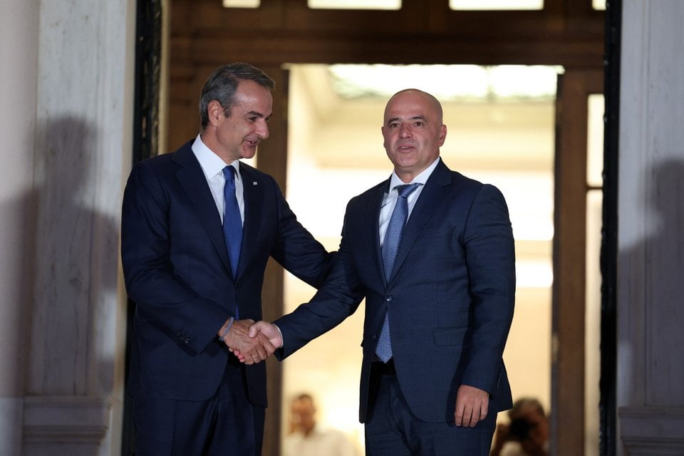 με τον πρωθυπουργό της Βόρειας Μακεδονίας Dimitar Kovačevski