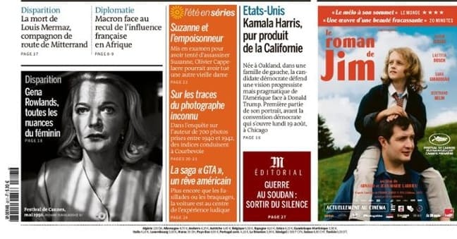 από το πρωτοσέλιδο της Le Monde week-end (17/08) > “Gena Rowlands: όλες οι αποχρώσεις του θηλυκού”