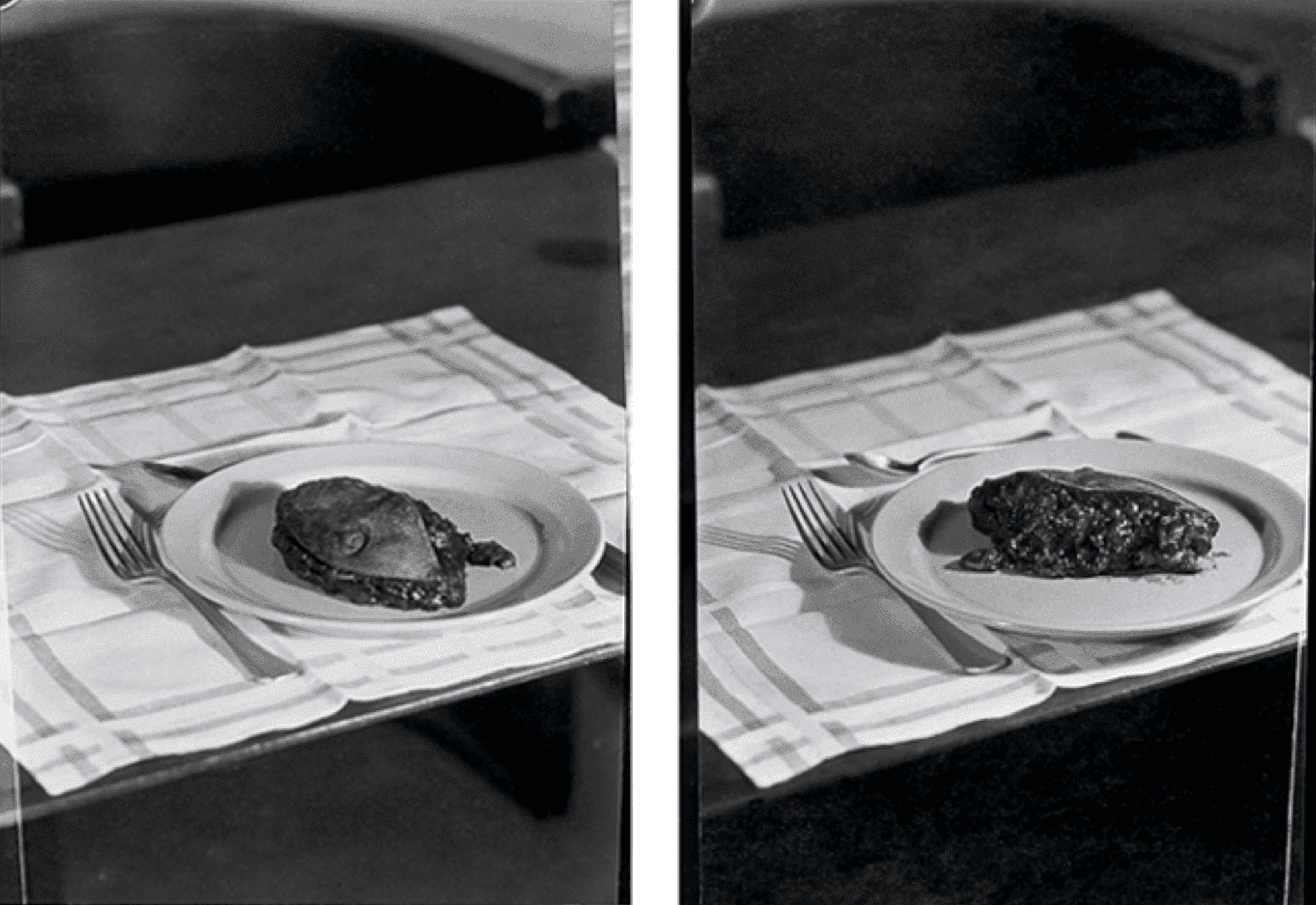 Lee Miller, Untitled (Severed breast from radical surgery in a place setting 1 and 2, 1929)