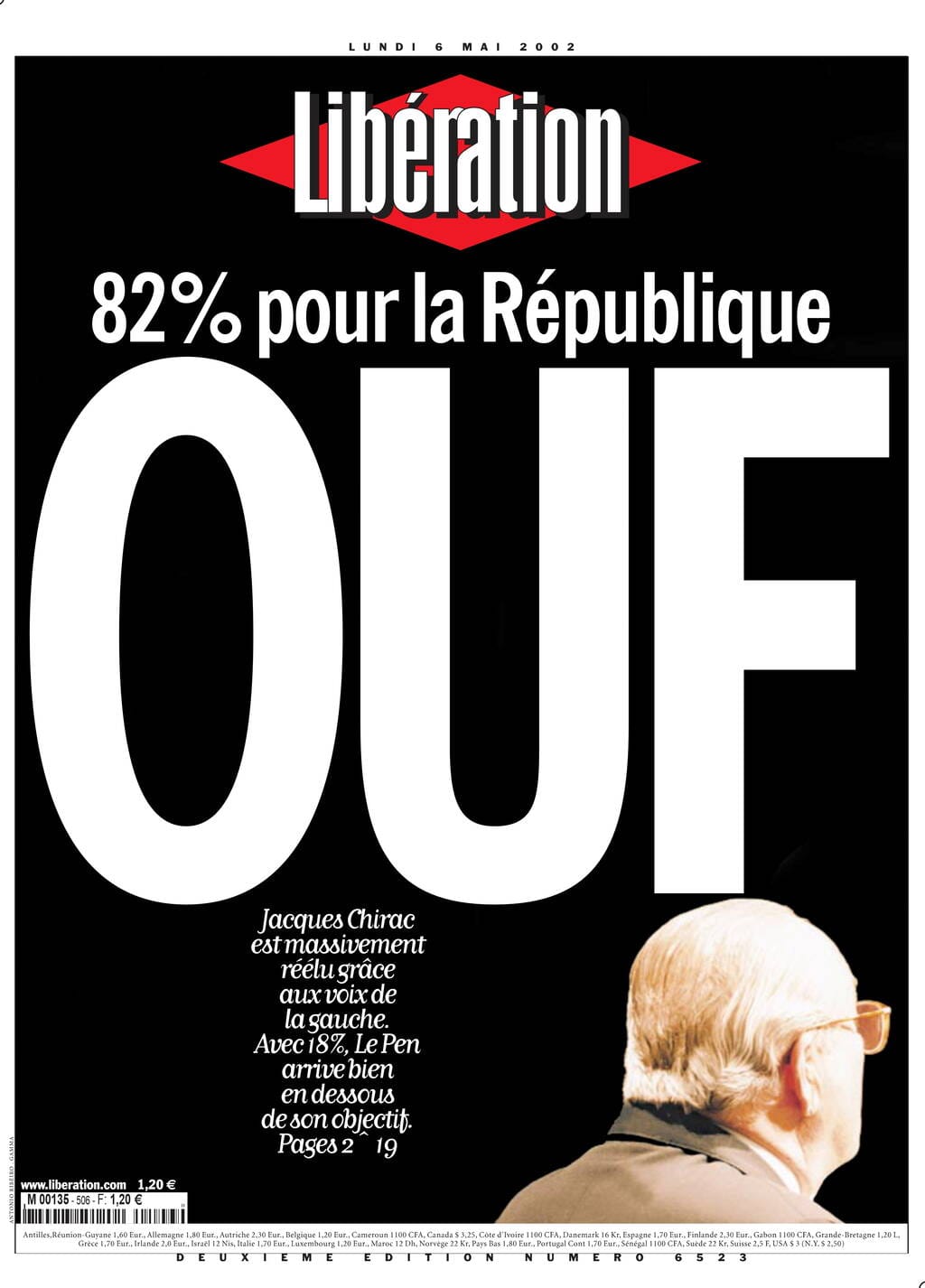 ΟUF (ανακούφισης) με το 82%, που πήρε ο Jacques Chirac